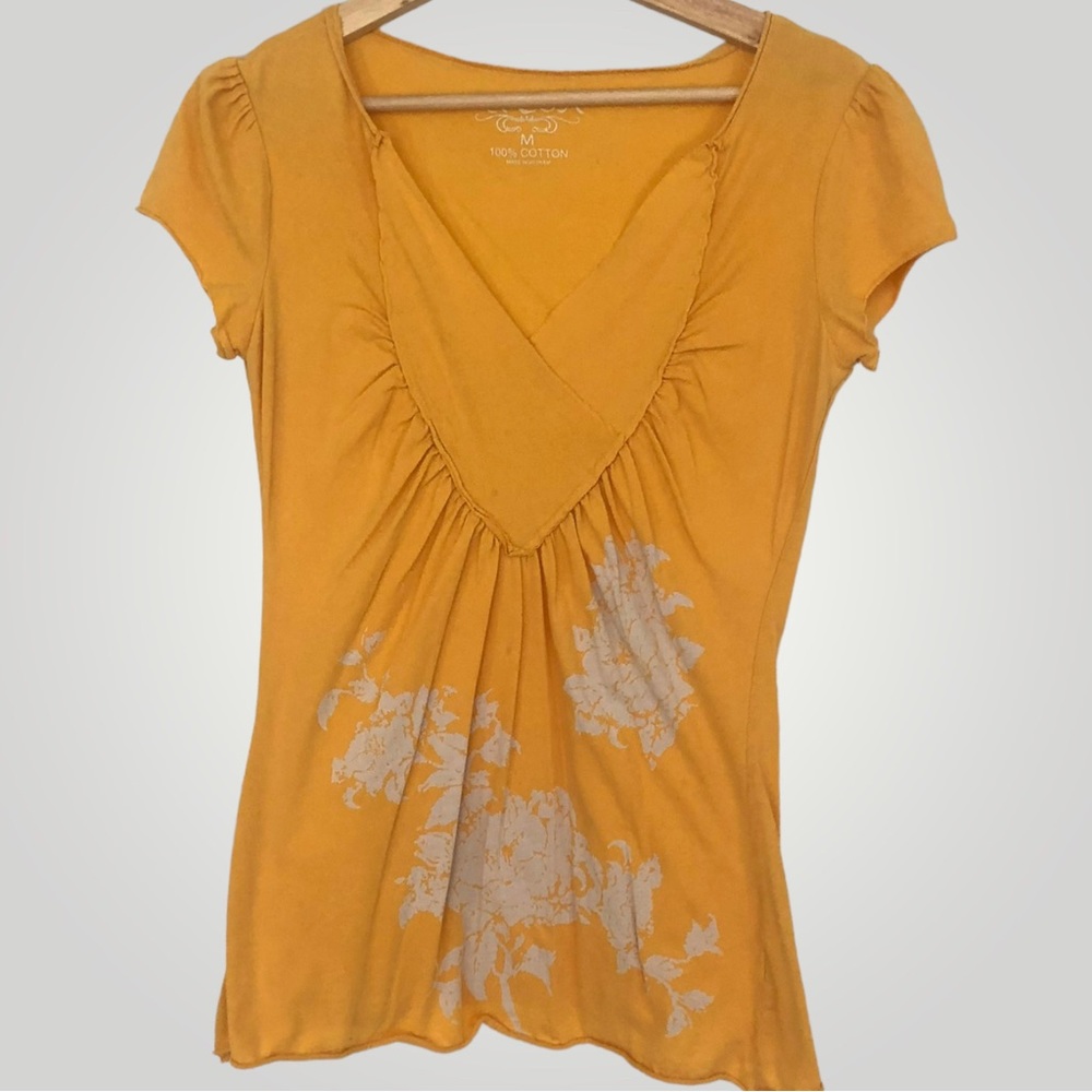 Ransom Mustard Yellow V-neck Top
